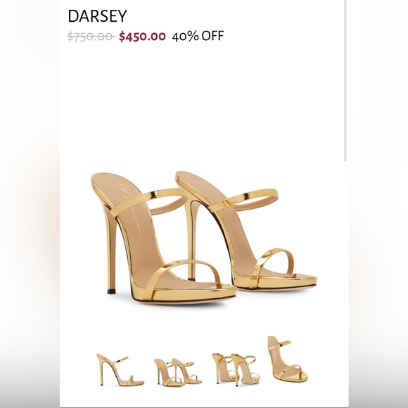 Giuseppe Darsey heels in gold size 39 - Picture 2 of 8